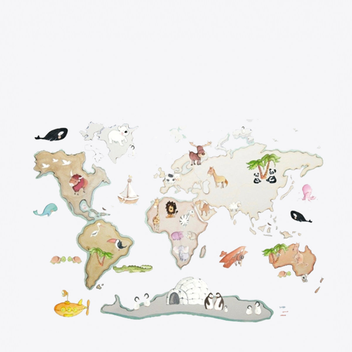WORLD MAP XL ANIMALS